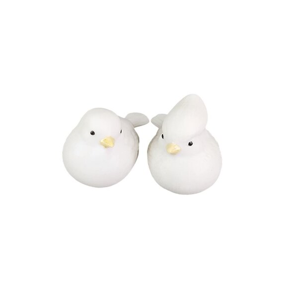 Vintage Ceramic White Bird Figurines Set Of 2 Holiday Christmas Turtle Doves - Picture 1 of 9